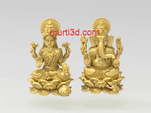 3d lakshmi ganesh set