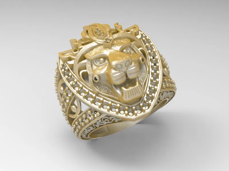 Lion ring cad file-4