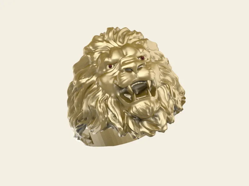 Lion ring cad file-5