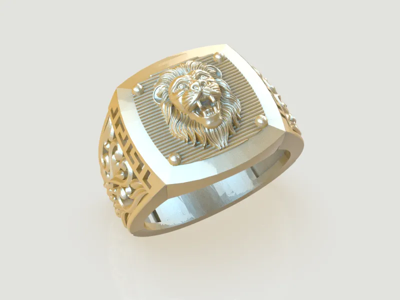 Lion ring cad file-6