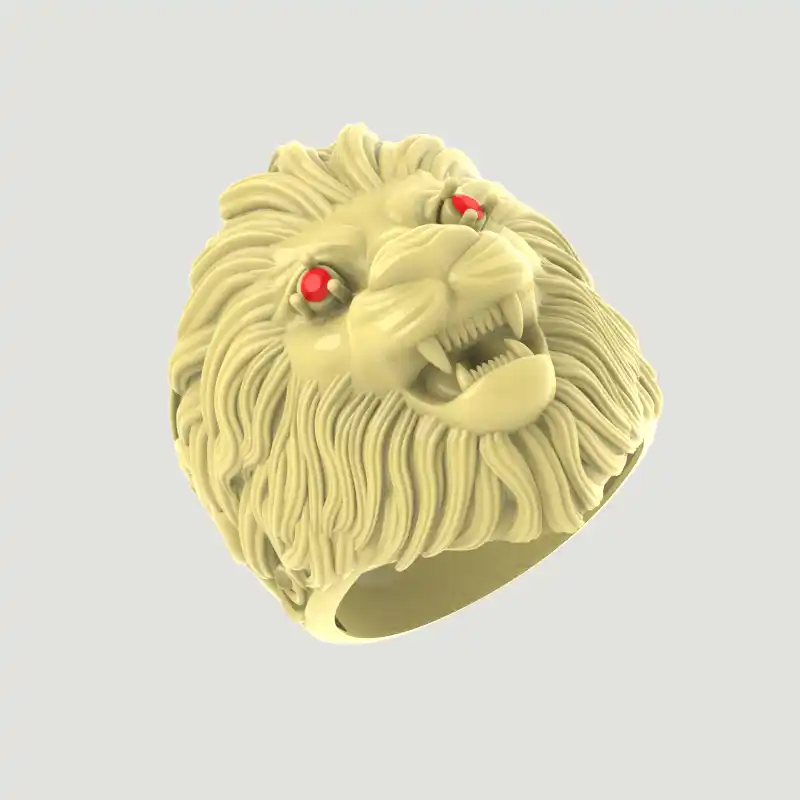 Lion ring stl file-2