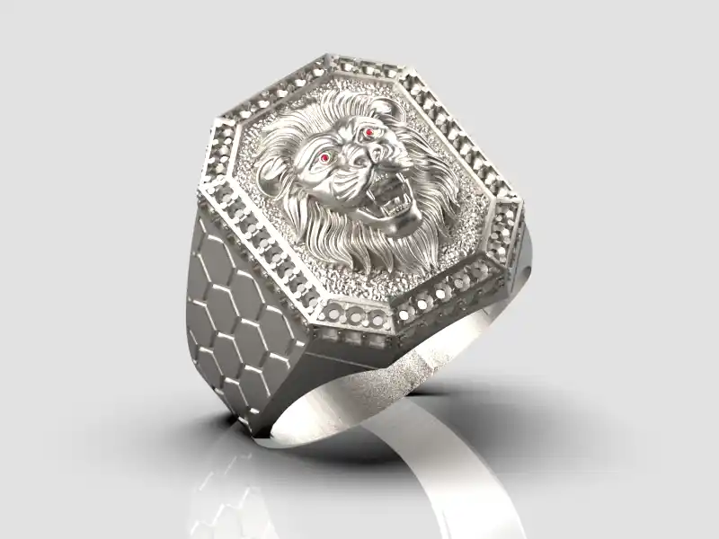 Lion ring stl file-7