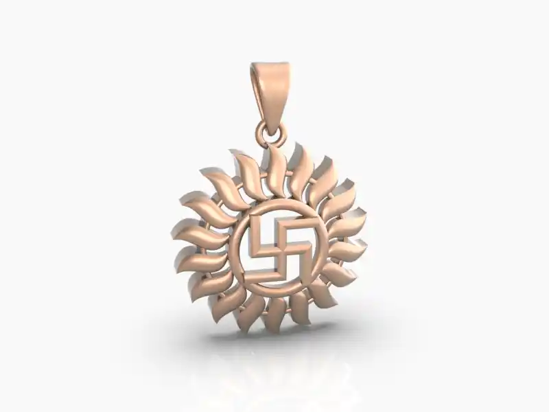 Swastik pendant cad file-1