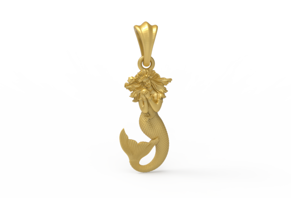 mermaid pendant stl file for jewelry