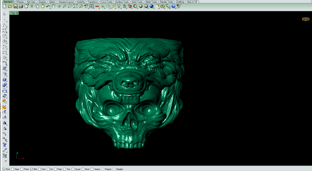 Wolf skull ring 3D-print model » murti3d.com