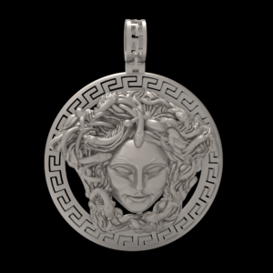 Face with snake pendant 3D-print model file- pic- 1