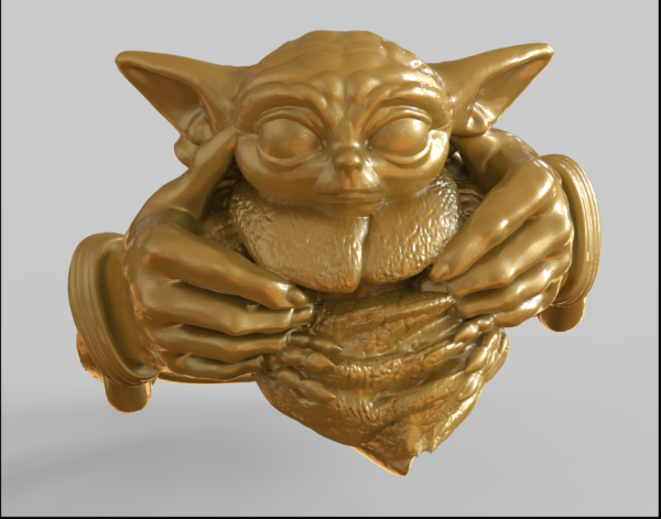 Baby Yoda ring 3D-print file- pic- 1