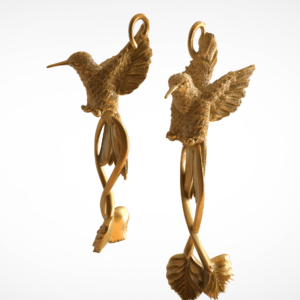 Hummingbird Earrings 3D-print file- pic- 1