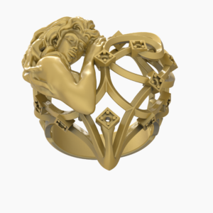 Lady Face ring 3D-print model file- pic- 1