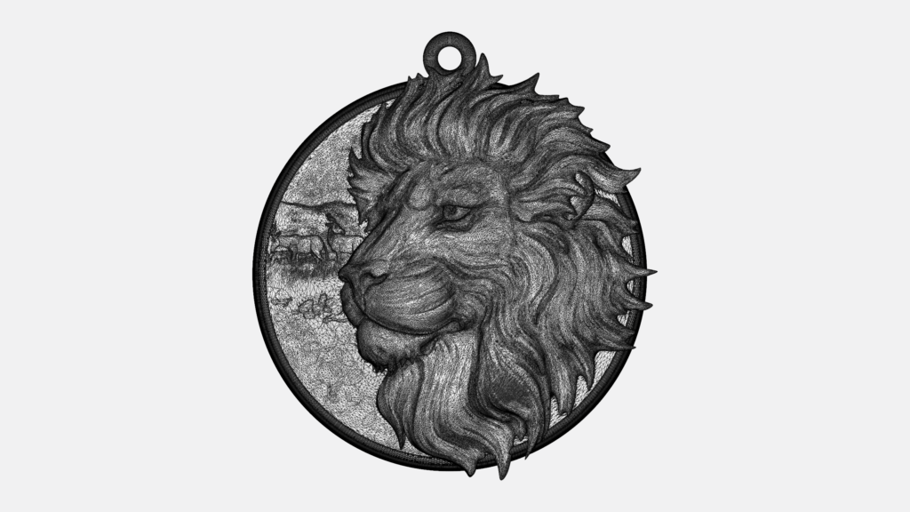 Lion Pendant 3D-print model file » murti3d.com