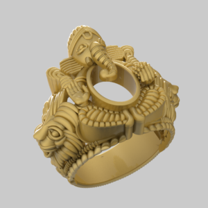 Lion Ganesha Ring- pic- 1