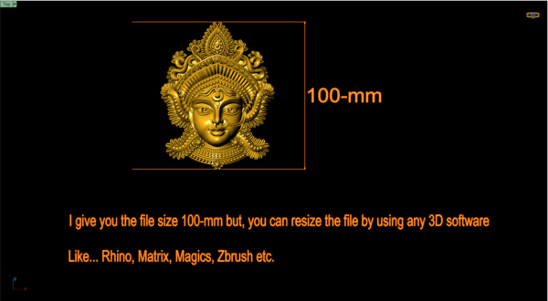 Durga Face Statue File - Image 3