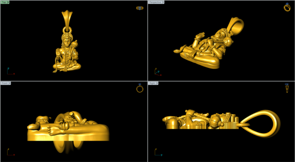 Hanumanji Pendant 3Dprint file-2 - Image 4
