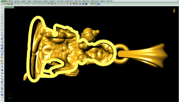 Hanumanji Pendant 3Dprint file-2 - Image 7
