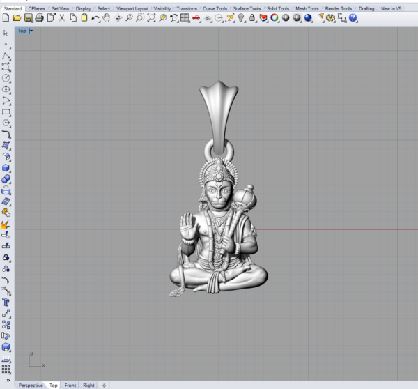 Hanumanji Pendant 3Dprint file-2 - Image 10