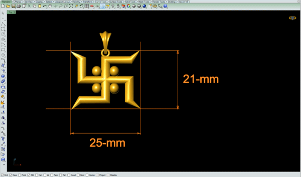 Swastik pendant 3D-printing file - Image 2