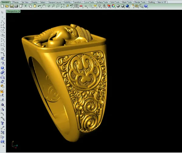 Ganesh Ring CAD File-1 - Image 8
