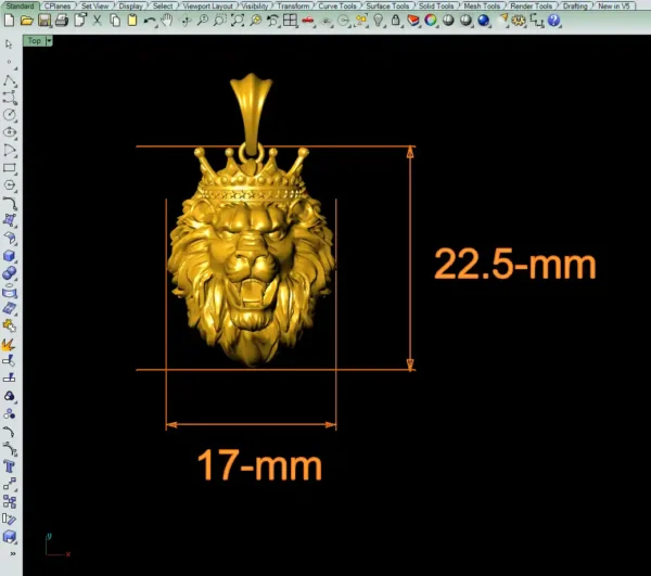 Lion Face Pendant file-2 - Image 2
