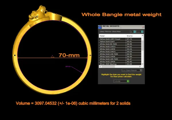 Lion face bangle file-3 - Image 2